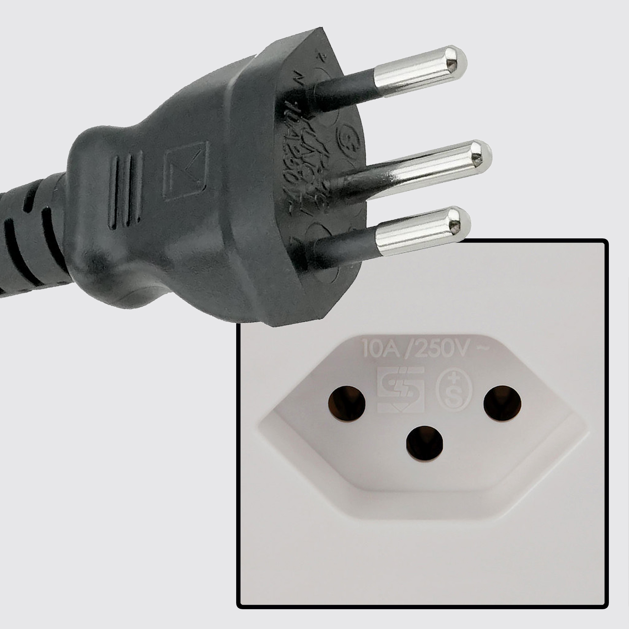 Swiss Type J plug and socket reference tiles.